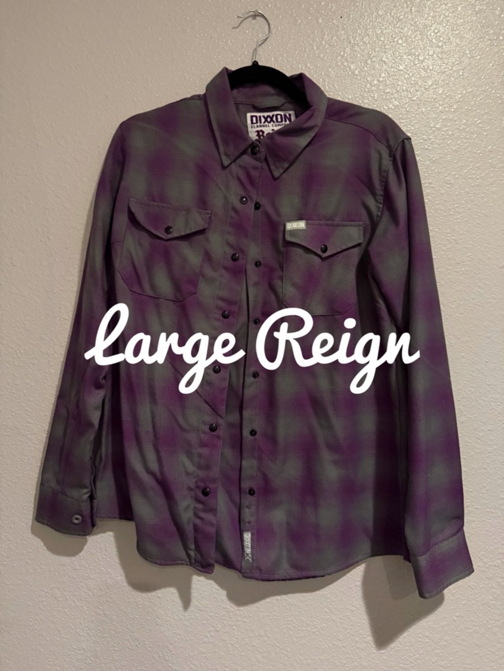 DIXXON Purple and Gray Plaid Snap-Front Shirt